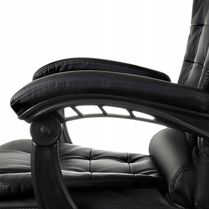 Scaun Directorial Ergonomic cu Suport pentru Picioare și Suport Lombar, Negru - MAXY