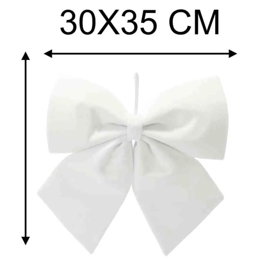 Fundiță Decorativă de Crăciun Albă, 30 x 35 cm - MAXY