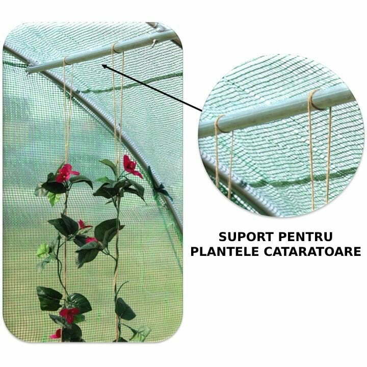 Sera gradina 8x3x2m tip tunel pentru legume, verde - MAXY