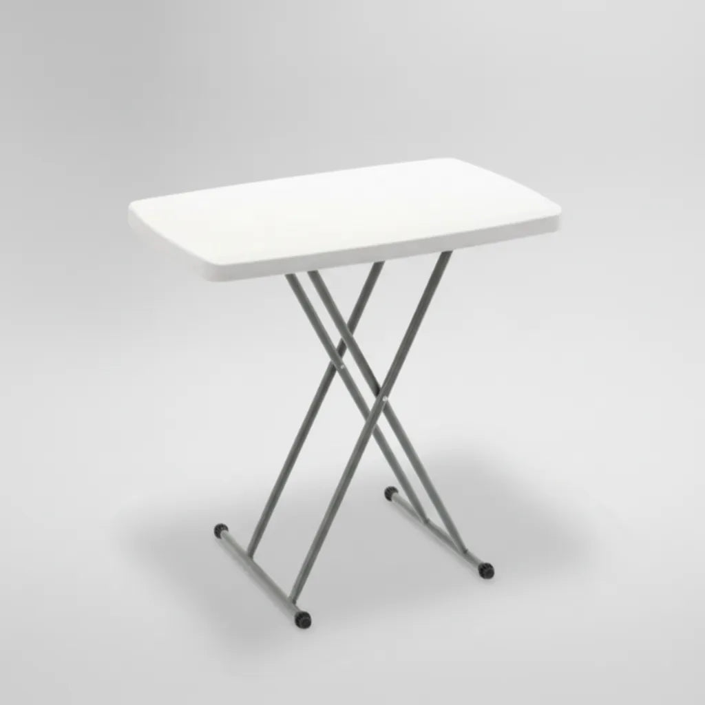Masa Pliabila Reglabila pentru Camping, Picnic si Catering 76,5 x 49,5 x 36-71,5 cm Alba - MAXY