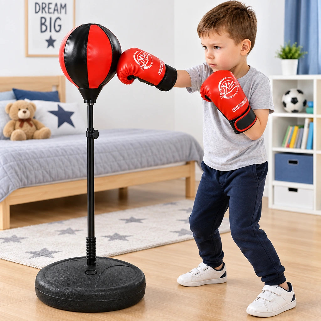 Set de Box Complet pentru Copii cu Mănuși și Înălțime Reglabilă 90–104 cm