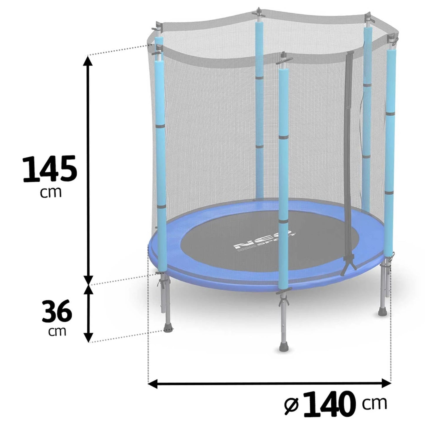 Trambulina de gradina cu plasa externa, Neo-Sport, diametru 140 cm