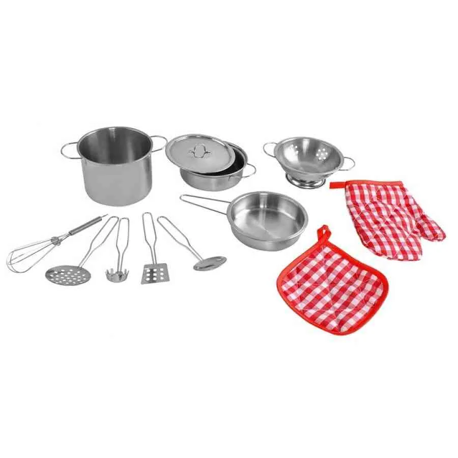 Set Bucătărie Copii din Metal, 13 Piese, cu Rucsac pentru Depozitare - MAXY