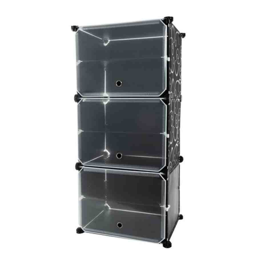 Pantofar 6 Nivele, 30 x 11,5 x 93 cm, Cadru Metalic, Modular, Negru