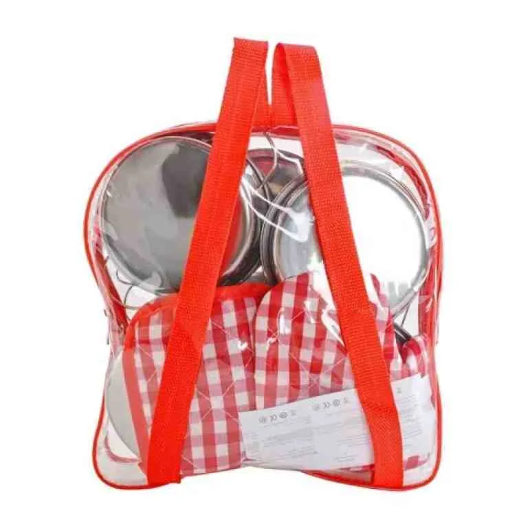 Set Bucătărie Copii din Metal, 13 Piese, cu Rucsac pentru Depozitare - MAXY