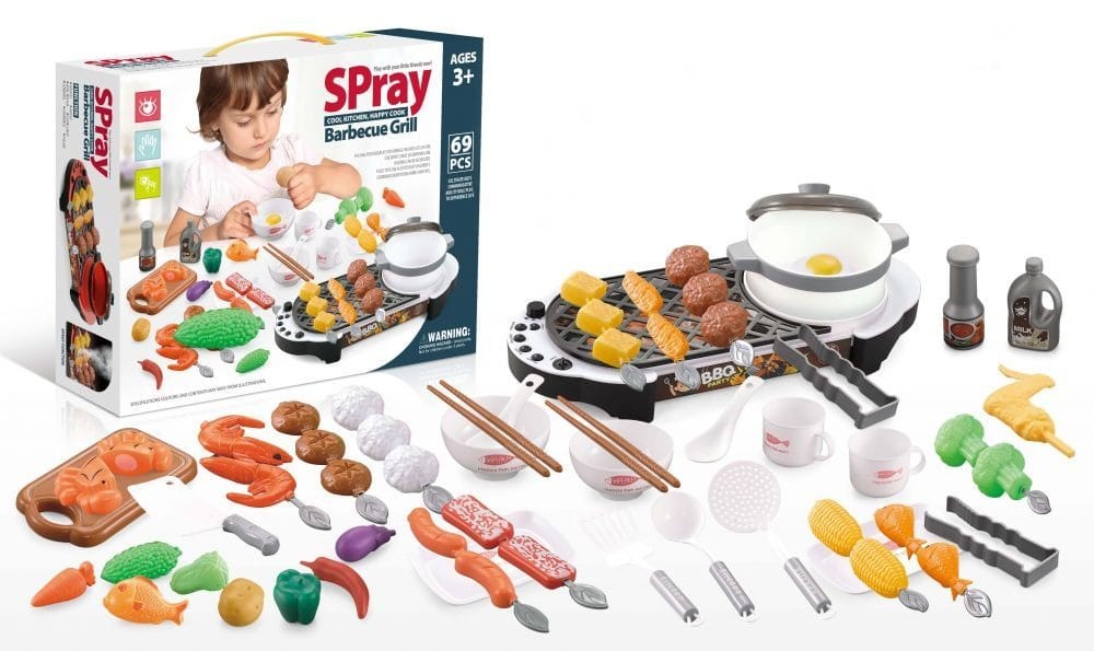Set Gratar Pentru Copii cu Accesorii, 69 Piese, 3+ Ani - MAXY