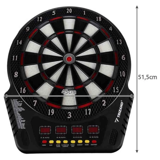 Tablă Darts Electronică cu Scor Automat, 6 Sageti, 27 Jocuri - MAXY