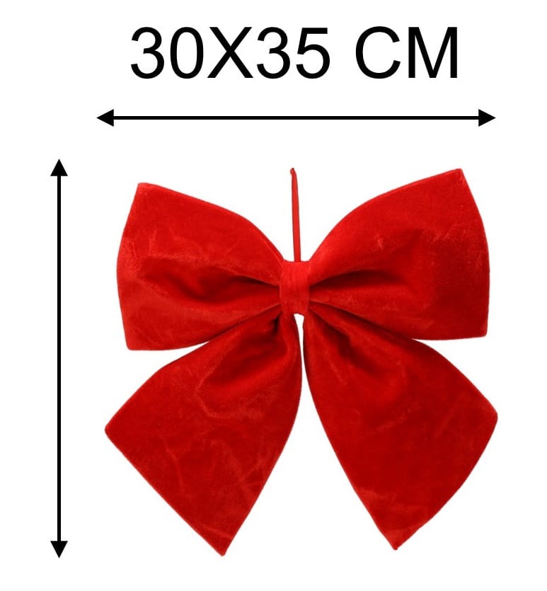 Fundiță Decorativă de Crăciun Roșie, 30 x 35 cm - MAXY