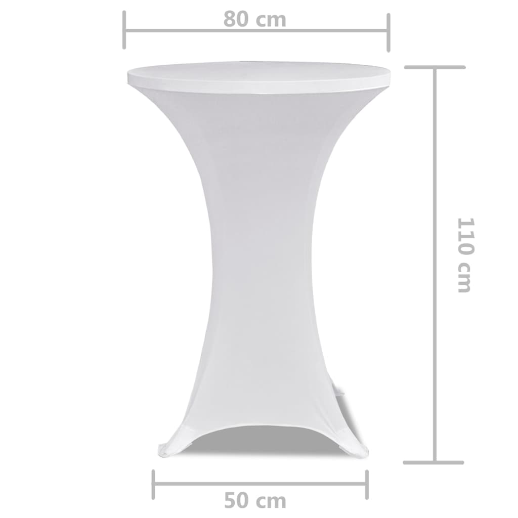 Husă Masă Cocktail Rotundă 80 cm Albă - MAXY