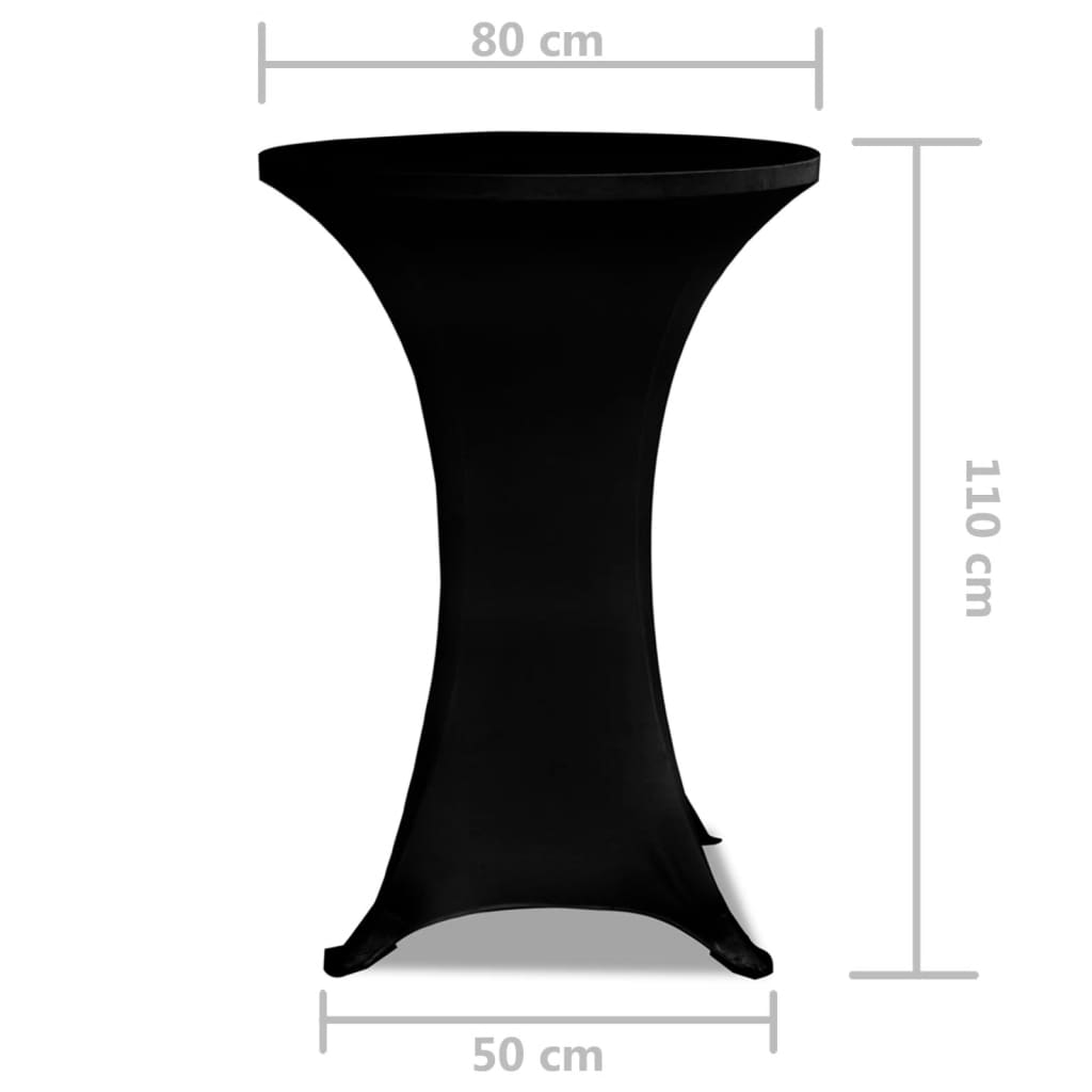 Husa Masa Cocktail Rotunda 80 cm Neagra - MAXY