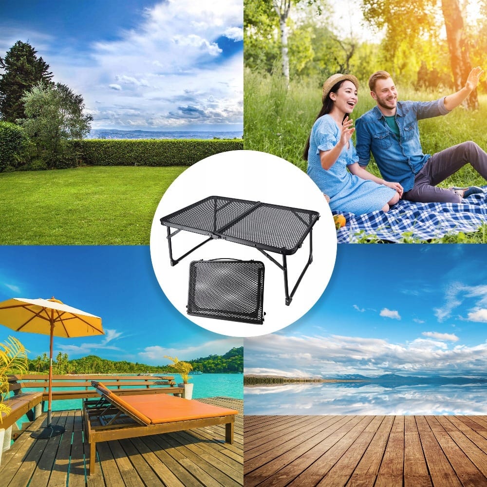 Masa Pliabila Pentru Camping, Picnic si Plaja, 60x40x26.5 cm, Negru - MAXY