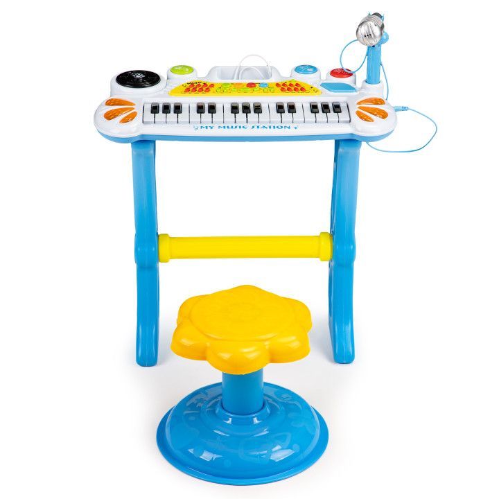 Orga pentru Copii cu 31 Clape, Microfon Inclus, Funcție Karaoke și Conectare MP3, Roz - MAXY