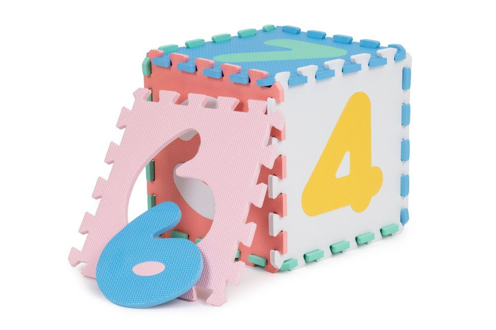Covor Puzzle din Spumă pentru Copii, 30 Piese cu Cifre, 30 x 30 cm - MAXY