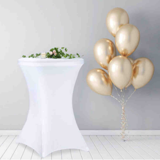 Husă Masă Cocktail Rotundă 80 cm Albă - MAXY