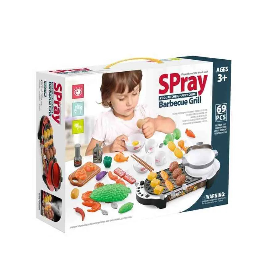 Set Gratar Pentru Copii cu Accesorii, 69 Piese, 3+ Ani - MAXY