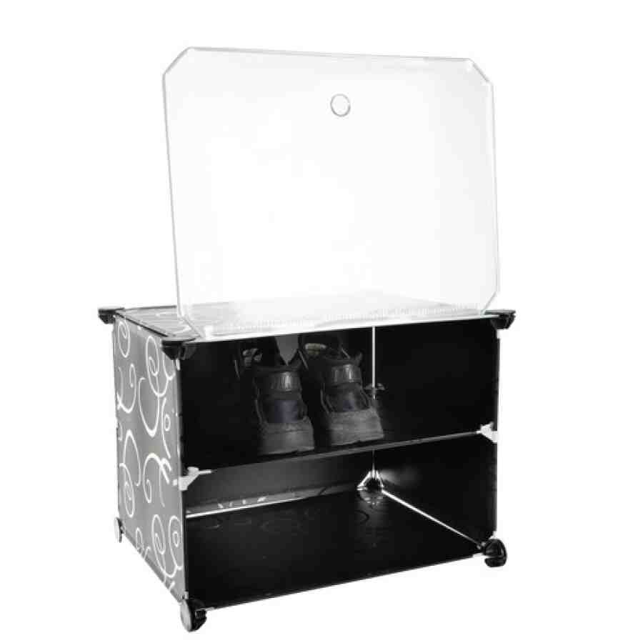 Pantofar 6 Nivele, 30 x 11,5 x 93 cm, Cadru Metalic, Modular, Negru