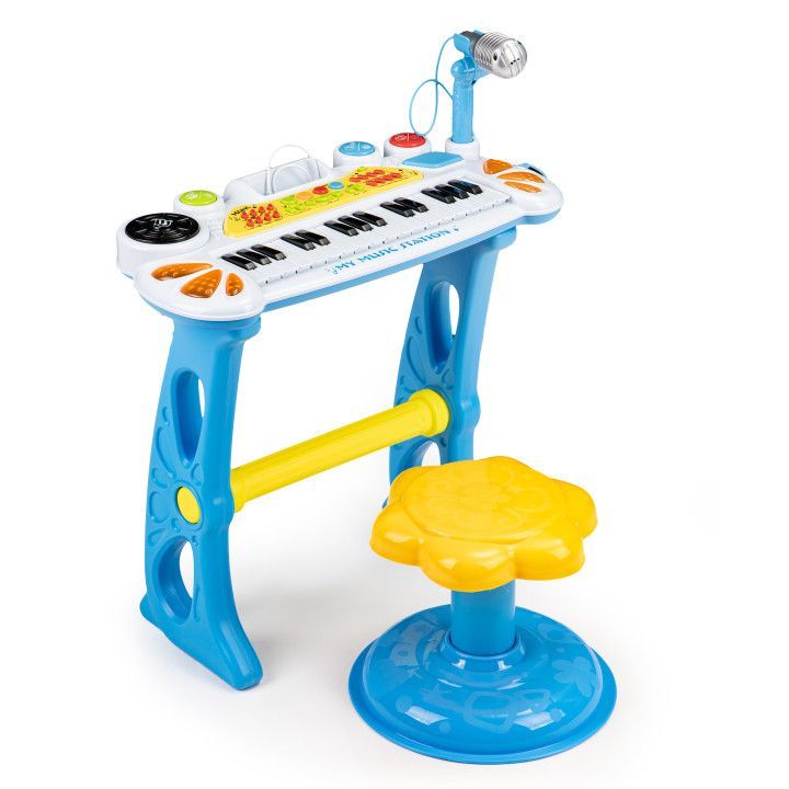 Orga pentru Copii cu 31 Clape, Microfon Inclus, Funcție Karaoke și Conectare MP3, Roz - MAXY