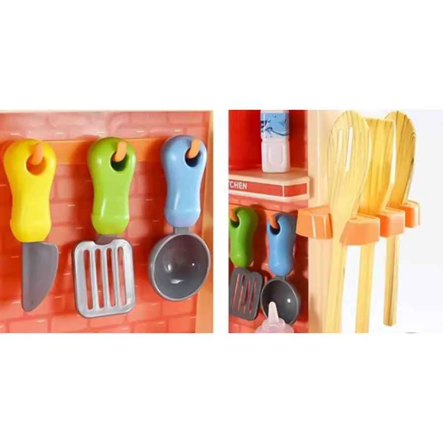 Bucătărie pentru Copii Roz cu 42 Accesorii, Sunete, Lumini LED - MAXY