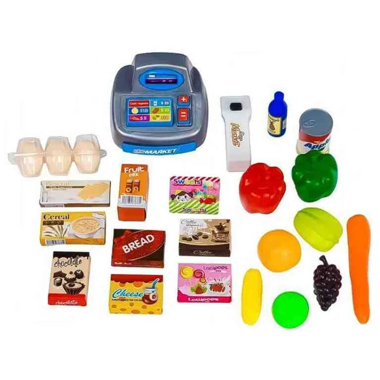 Set Supermarket pentru Copii cu Casă de Marcat, 47 Accesorii, 82 x 50 x 41 cm - MAXY