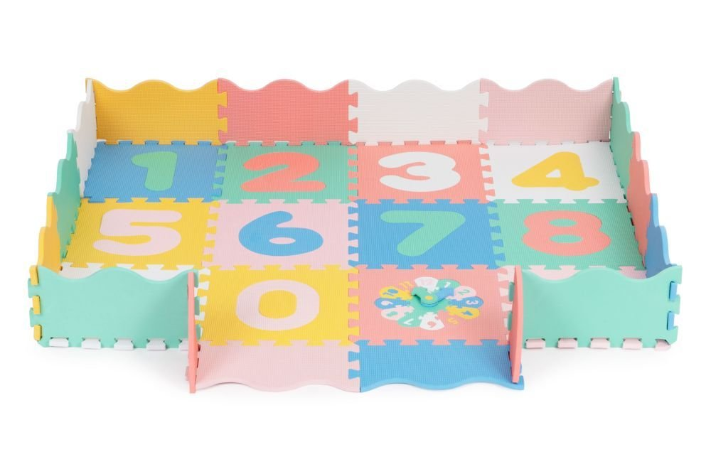 Covor Puzzle din Spumă pentru Copii, 30 Piese cu Cifre, 30 x 30 cm - MAXY