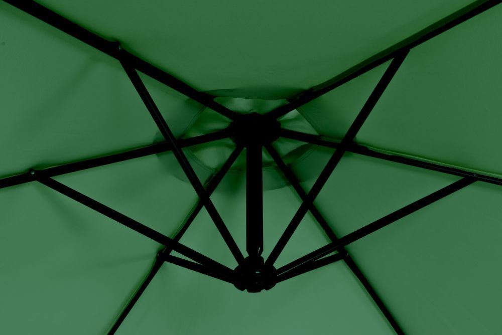 Umbrelă de grădină pliabilă 6 segmente Verde Închis 300 cm
