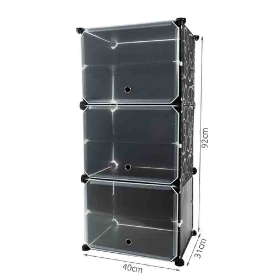 Pantofar 6 Nivele, 30 x 11,5 x 93 cm, Cadru Metalic, Modular, Negru