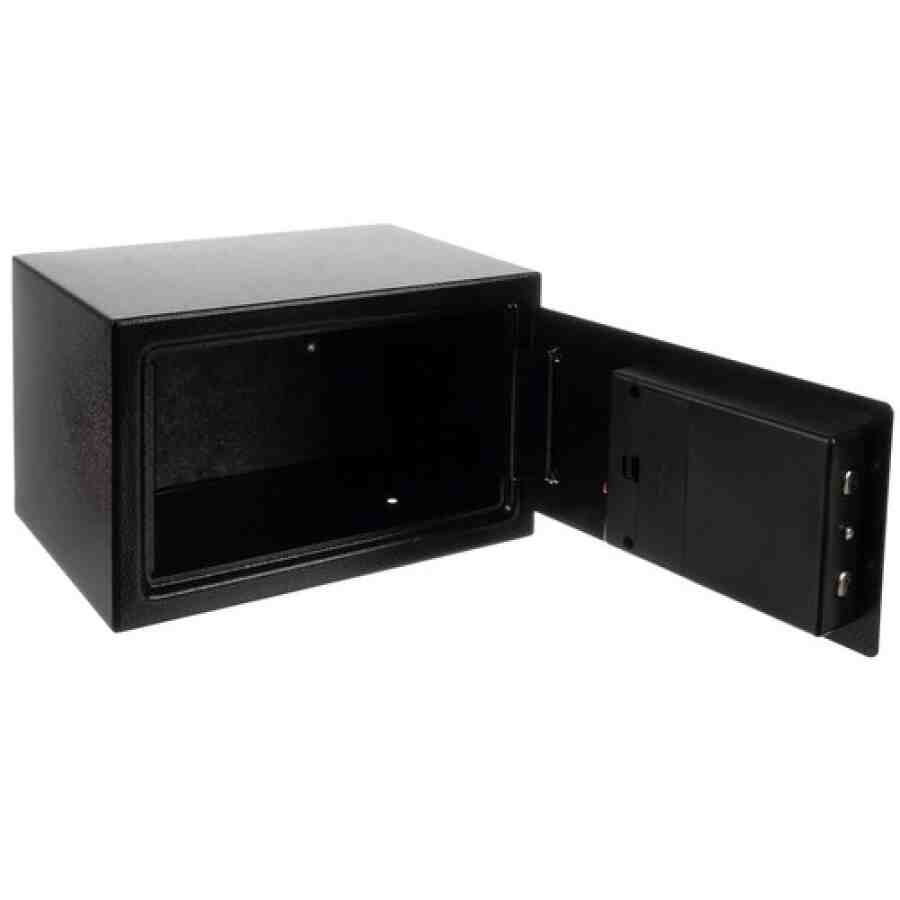 Seif Electronic Metalic cu Cifru Digital și Cheie, 20 x 31 x 20 cm, Negru