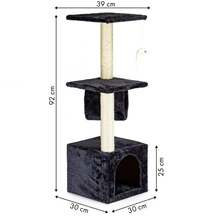 Ansamblu de Joacă pentru Pisici din Sisal, 92 cm, Gri