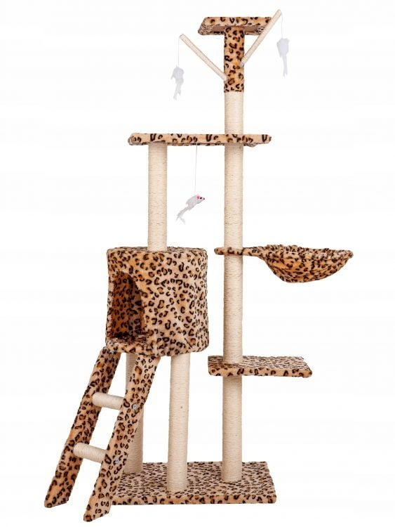 Ansamblu de Joacă pentru Pisici cu 5 Nivele, Model Leopard 138 cm
