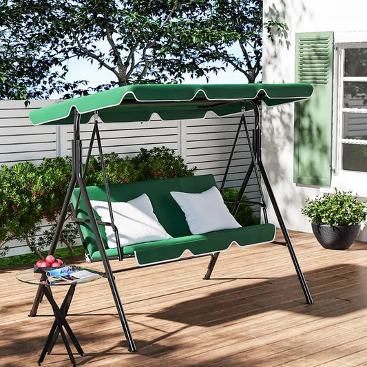 Balansoar gradina verde, 3 persoane, structura metal, 170 x 110 x 153 cm - MAXY