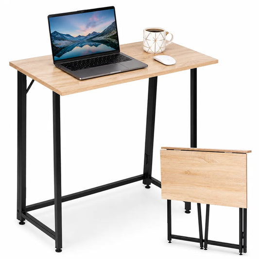 Birou Pliabil pentru Calculator 80 x 45 x 76 cm, Finisaj Culoarea Lemnului - MAXY
