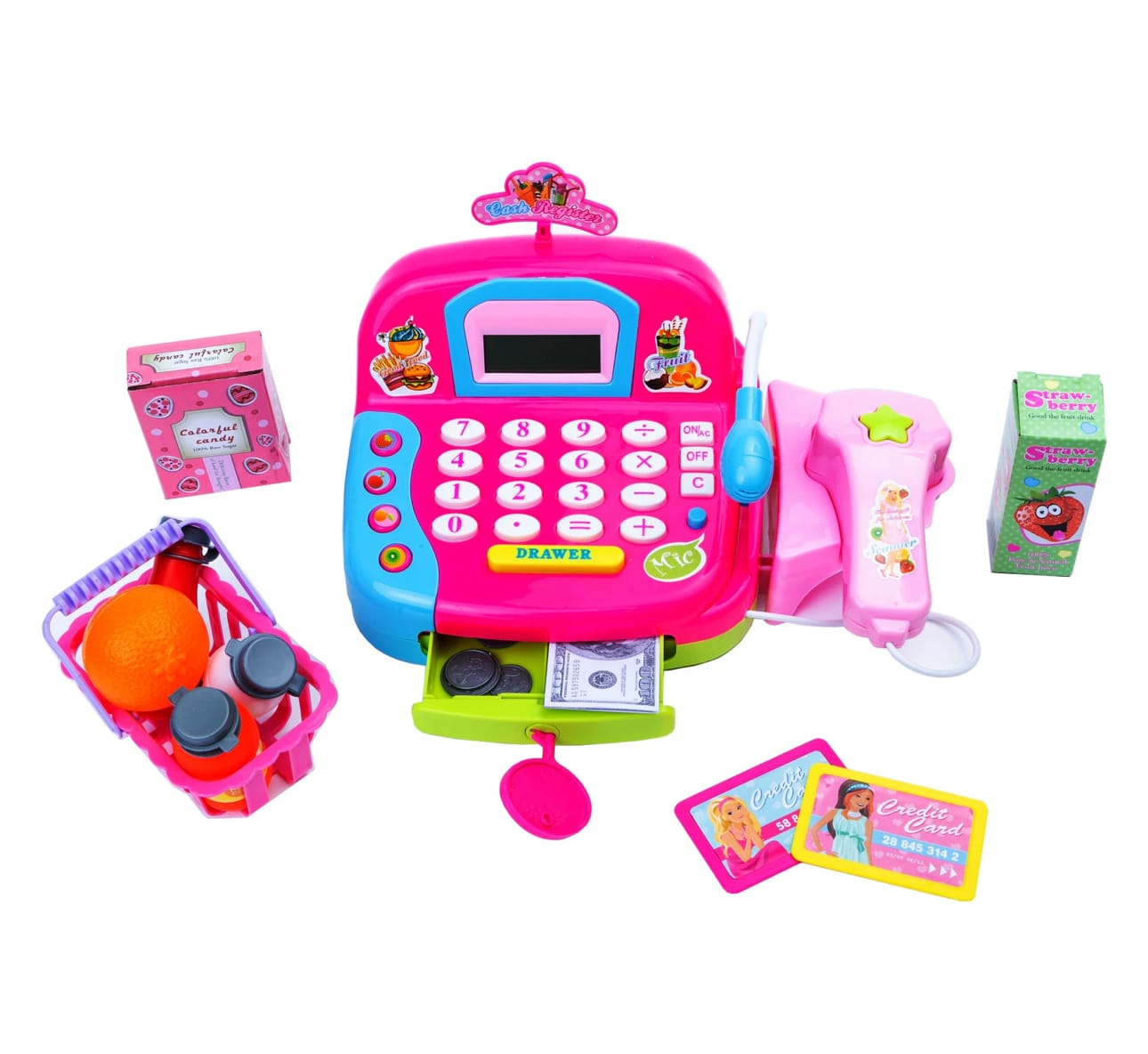 Casă de Marcat pentru Copii cu Scanner, Microfon, Accesorii, Roz - MAXY