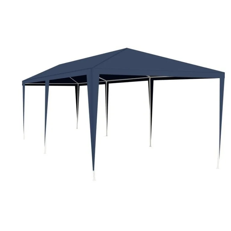 Cort Pavilion De Grădină 3x6 m Cu 6 Pereți Laterali și Ferestre, Albastru