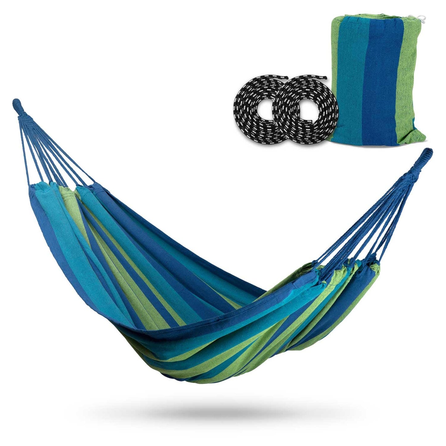 Hamac Malaga pentru doua persoan,200 x 160 cm, Albastru si Verde - MAXY