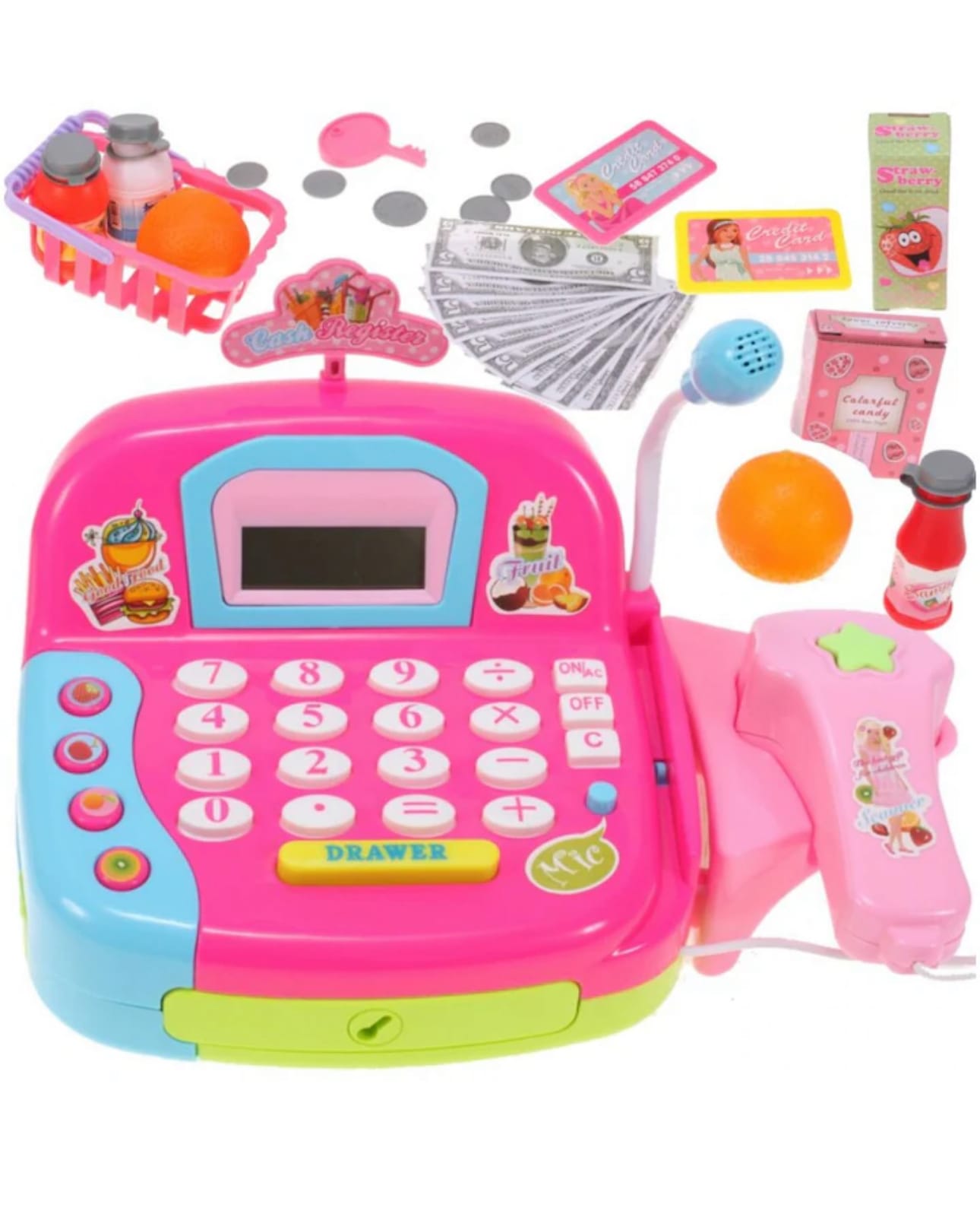 Casă de Marcat pentru Copii cu Scanner, Microfon, Accesorii, Roz - MAXY