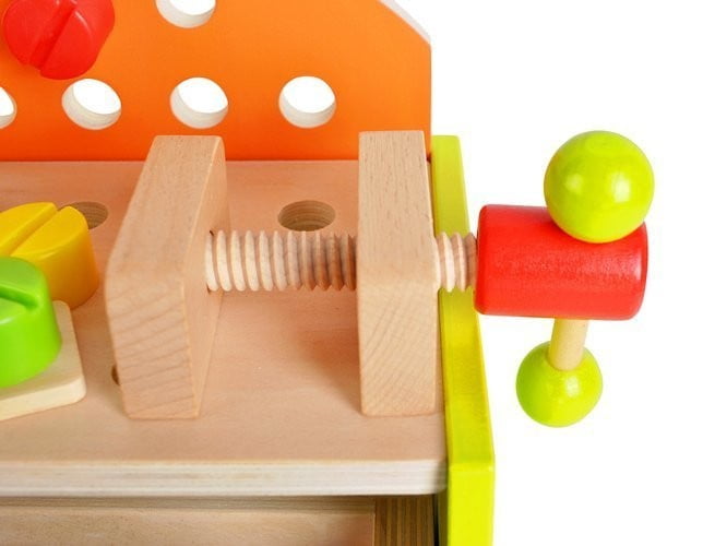 Banc de Scule din Lemn 2 în 1 pentru Copii, 40 Piese