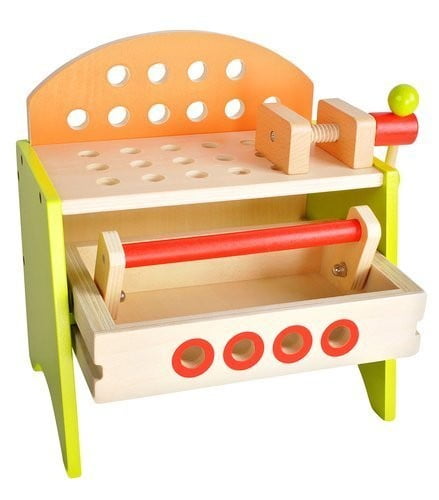Banc de Scule din Lemn 2 în 1 pentru Copii, 40 Piese