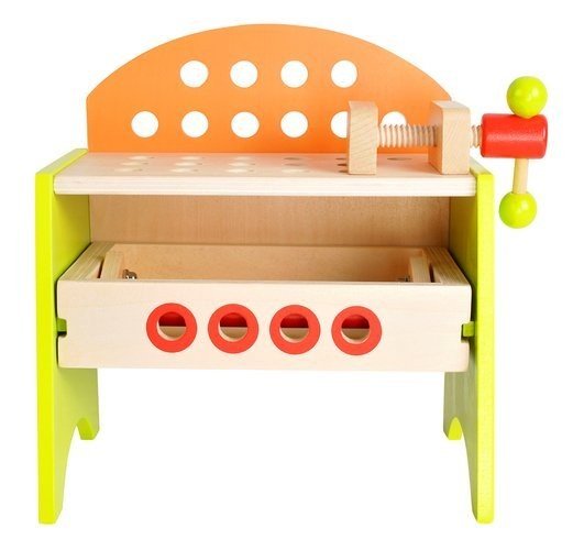 Banc de Scule din Lemn 2 în 1 pentru Copii, 40 Piese