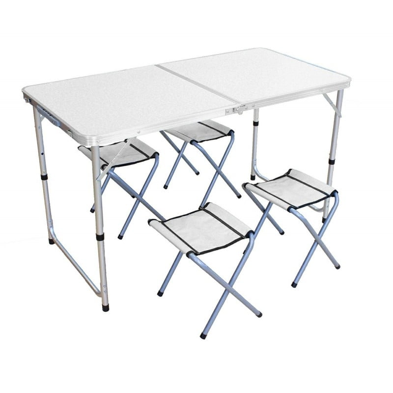 Masă picnic pliabilă tip valiză cu 4 scaune – 120x60 cm - MAXY