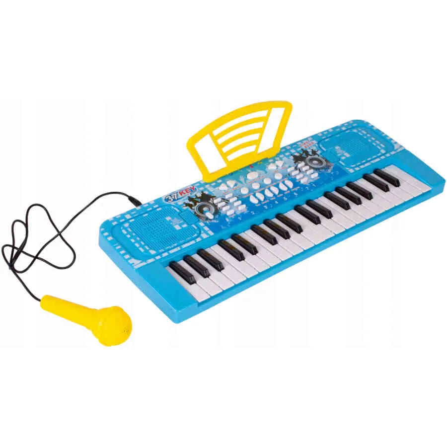Orga Electronica Pentru Copii Cu 37 Clape, 8 Tonuri, Albastru - MAXY