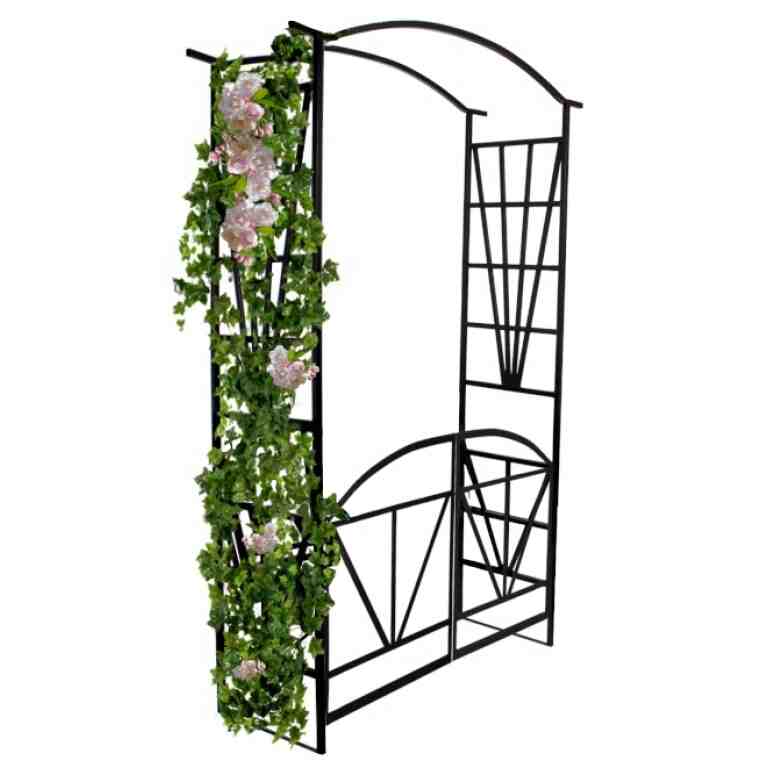 Pergolă de grădină metalică cu ușă 114x45x208 cm - MAXY
