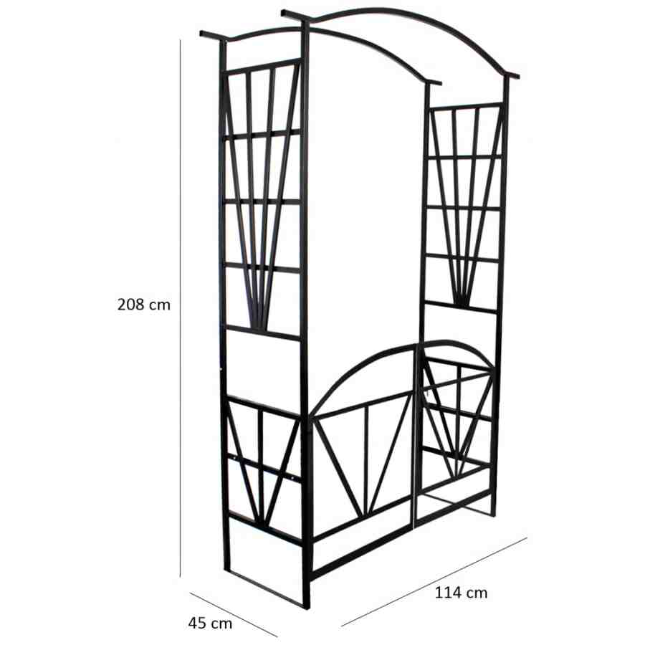 Pergolă de grădină metalică cu ușă 114x45x208 cm - MAXY