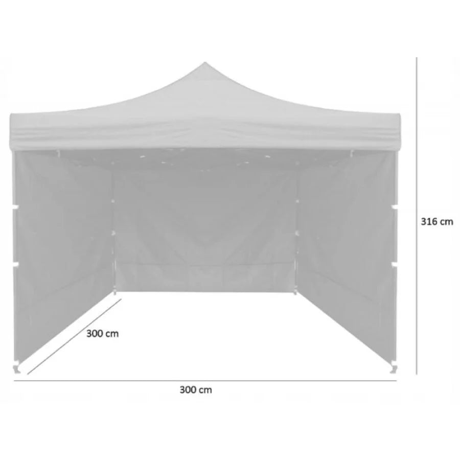 Pavilion de Grădină Metalic 3x3 m Pliabil cu 3 Pereți Laterali Verde - MAXY