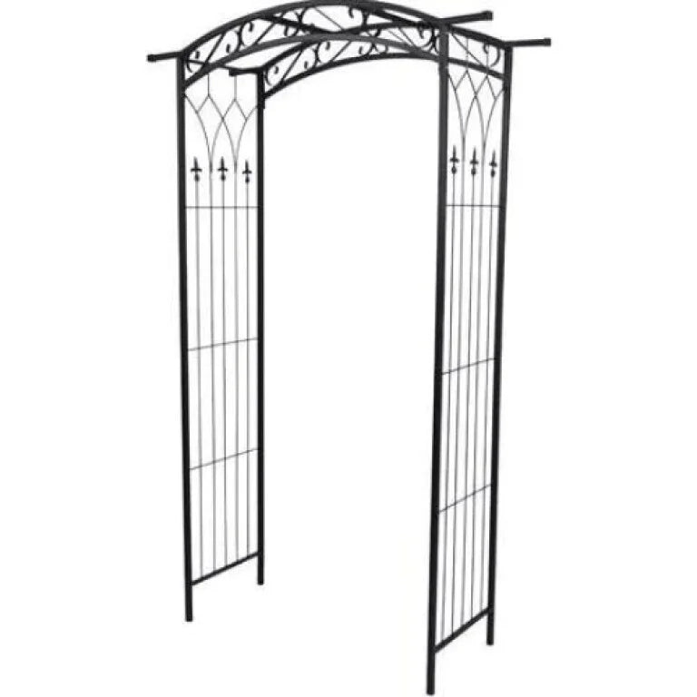 Pergola de gradina, arcada metalica, 105x46x215 cm, Culoare Negru - MAXY