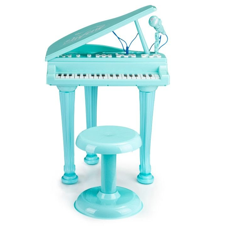 Pian pentru Copii cu 36 Clape, Microfon și Funcție Karaoke MP3, Albastru - MAXY