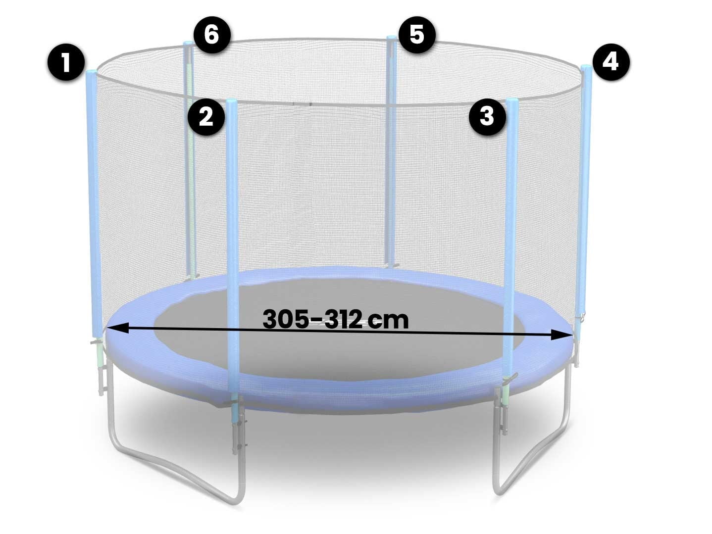 Plasa de siguranta pentru trambulina exterioara, , 312cm