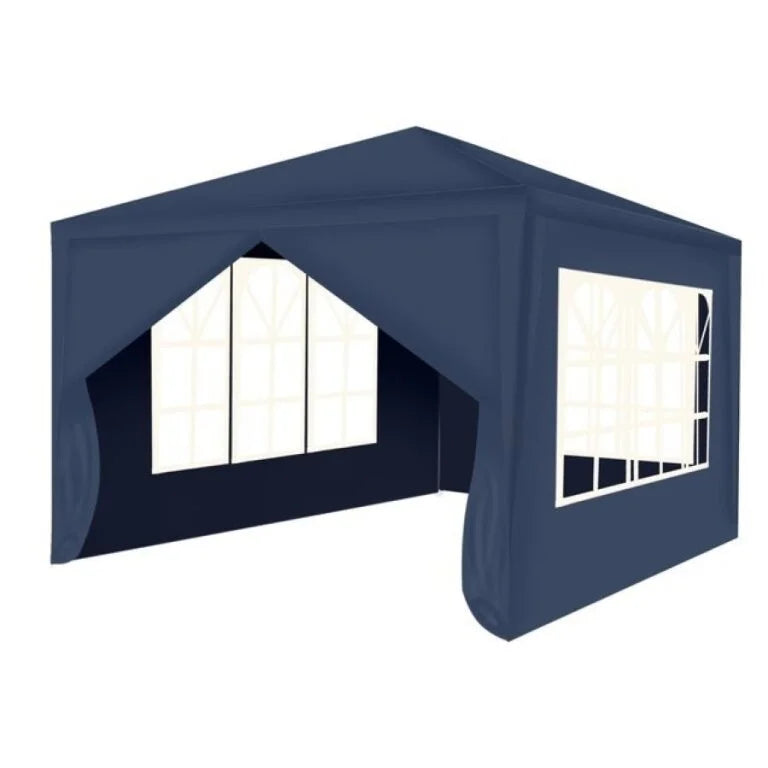 Pavilion Grădină 3x3 m cu 4 Pereți Laterali și Ușă cu Fermoar Albastru - MAXY