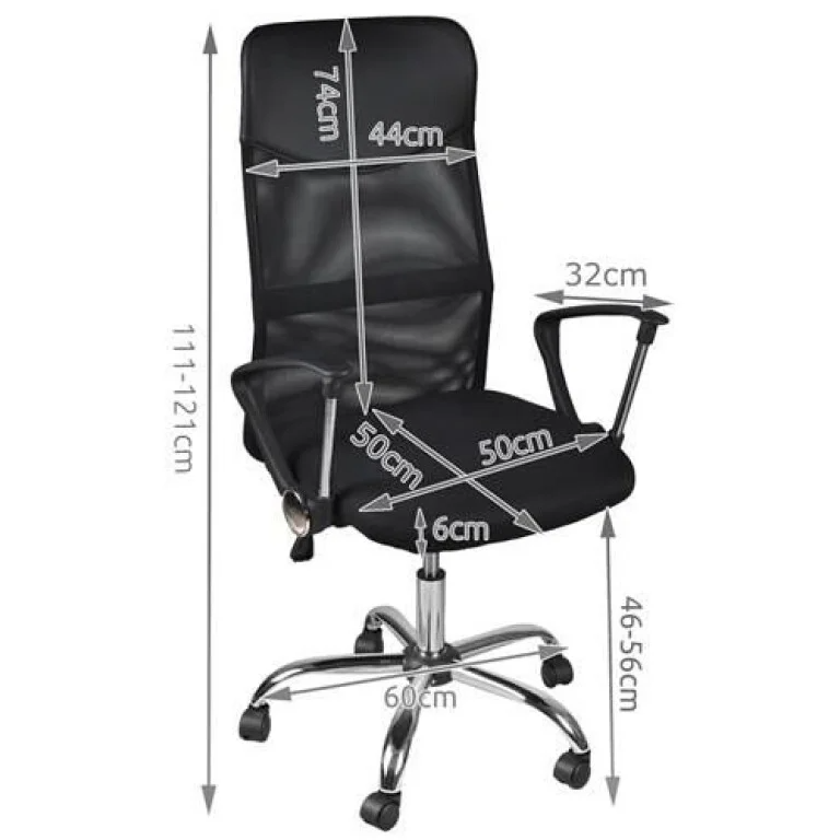 Scaun de Birou Directorial Ergonomic Mesh, Reglabil pe Înălțime, Negru - MAXY