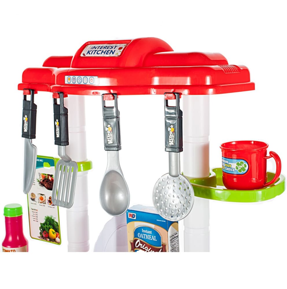 Set Bucatarie Pentru Copii Cu Sunete, 19 Piese, Rosu-Albastru - MAXY