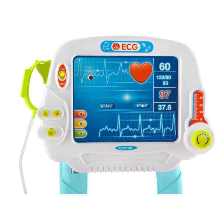 Set Doctor pentru Copii cu Cărucior și 18 Accesorii Medicale, Roz - MAXY